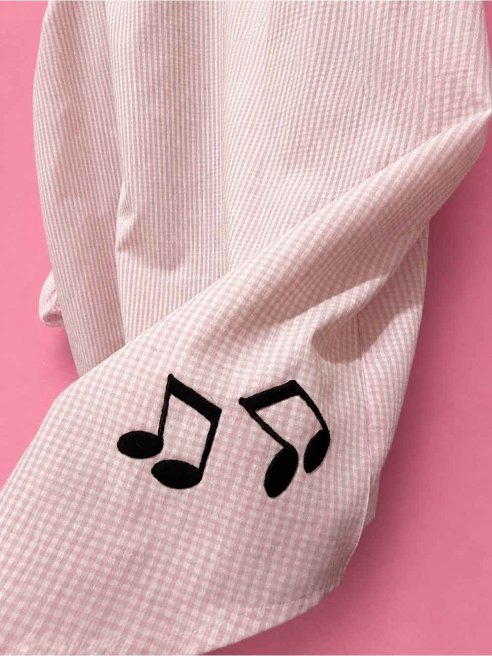 Pink Rock 'n' Roll Embroidered Button-Down Shirt With Black Sleeveless Shirt - Picture 5 of 10